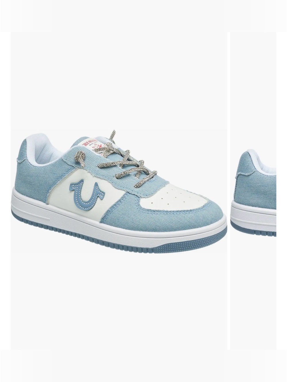 True Religion Light Blue and White Kids Low-Top Sneakers